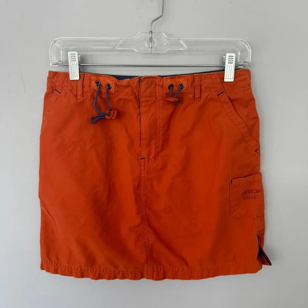 Y2K American Eagle Outfitters Cargo Sport Mini Skirt Womens Size 2 Vintage 2000s - Picture 1 of 9